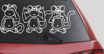 Speak See Hear No Evil Decal Funny Car Truck Window Vinyl Sticker