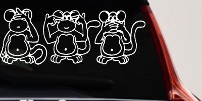 Speak See Hear No Evil Decal Funny Car Truck Window Vinyl Sticker