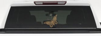 Tribal Butterfly Butterflies Car or Truck Window Vinyl Decal Sticker (Light Brown)