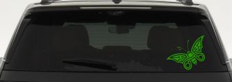 Tribal Butterfly Butterflies Car or Truck Window Decal Sticker (Lime)