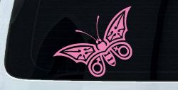 Tribal Butterfly Butterflies Car or Truck Window Decal Sticker (Pink)
