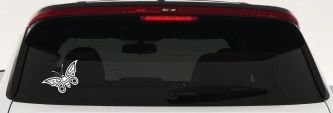 Tribal Butterfly Butterflies Car or Truck Window Decal Sticker (White)