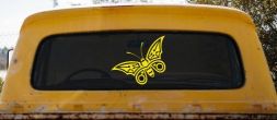 Tribal Butterfly Butterflies Car or Truck Window Decal Sticker (Yellow)