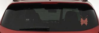 Race Flag Butterfly Butterflies Car or Truck Window Decal Sticker (Coral)