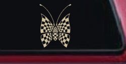 Race Flag Butterfly Butterflies Car or Truck Window Decal Sticker (Desert Sand)