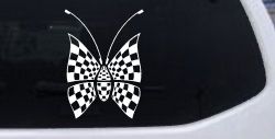 Race Flag Butterfly Butterflies Car or Truck Window Decal Sticker