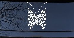 Race Flag Butterfly Butterflies Car or Truck Window Decal Sticker