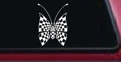 Race Flag Butterfly Butterflies Car or Truck Window Decal Sticker