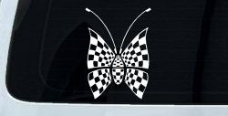 Race Flag Butterfly Butterflies Car or Truck Window Decal Sticker