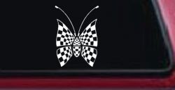 Race Flag Butterfly Butterflies Car or Truck Window Decal Sticker