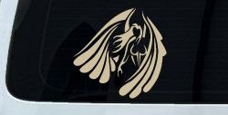 Tribal Angel Christian Biker Car or Truck Window Decal Sticker (Desert Sand)