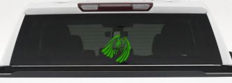 Tribal Angel Christian Biker Decal for Car Truck Window Vinyl Sticker (Lime)