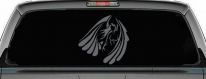 Tribal Angel Christian Biker Car or Truck Window Decal Sticker (Silver)