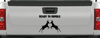 Bucks Fighting Hunting Car or Truck Window Decal Sticker (Black)