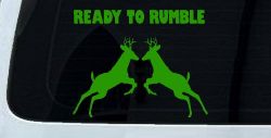 Bucks Fighting Hunting Car or Truck Window Decal Sticker (Lime)