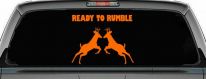 Bucks Fighting Hunting Car or Truck Window Decal Sticker (Orange)