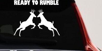 Fighting Bucks Hunting Decal - Car Truck Window Vinyl Sticker
