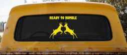 Bucks Fighting Hunting Car or Truck Window Decal Sticker (Yellow)