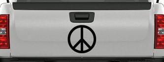 Peace Sign Symbol Car or Truck Window Decal Sticker (Black)