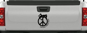Everyone Wants Peace Car or Truck Window Decal Sticker (Matte Black)
