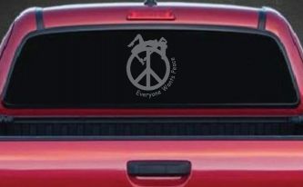 Everyone Wants Peace Car or Truck Window Decal Sticker (Silver)