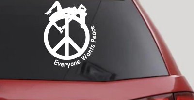 Spread Peace Vinyl Decal for Car or Truck Windows