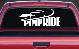 Pimp Ride with Hat Car or Truck Window Decal Sticker