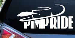Pimp Ride with Hat Car or Truck Window Decal Sticker