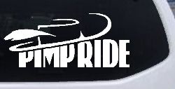 Pimp Ride with Hat Car or Truck Window Decal Sticker
