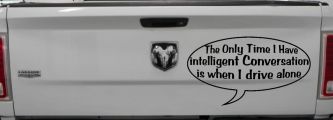 Intelligent Conversation Funny Driving Car or Truck Window Decal Sticker (Black)