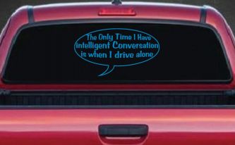 Intelligent Conversation Funny Driving Car or Truck Window Decal Sticker (Blue)