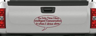 Intelligent Conversation Funny Driving Car or Truck Window Decal Sticker (Purple Red)