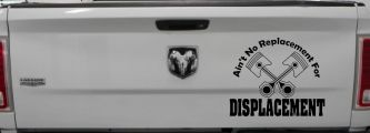 Ain't No Replacement For Displacement Moto Sports Car or Truck Window Decal Sticker (Black)