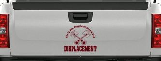 Ain't No Replacement For Displacement Moto Sports Car or Truck Window Decal Sticker (Purple Red)