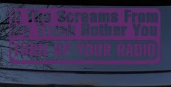 If The Screams From My Trunk Bother you Turn Up Your Radio Funny Car or Truck Window Decal Sticker (Violet)