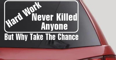 Hard Work Funny Car Truck Window Decal Sticker Vinyl Humor Gift