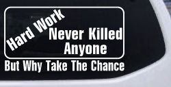 Hard Work Funny Car or Truck Window Decal Sticker