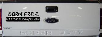Born Free But I cost Much More Now Funny Car or Truck Window Decal Sticker (Black)