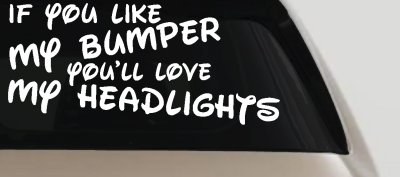 If you like my bumper youll love my headlights Car or Truck Vinyl Window Decal Sticker