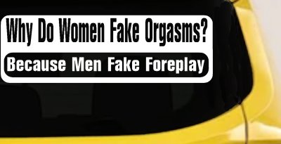 Funny Orgasm Decal for Cars and Trucks Window Vinyl Sticker Humor (White)
