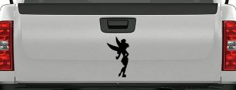 Tinkerbell Tinker Bell Fairy Tale Cartoon Car or Truck Window Decal Sticker (Matte Black)