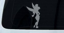 Tinkerbell Tinker Bell Fairy Tale Cartoon Car or Truck Window Decal Sticker (Telegrey)