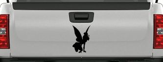 Tinkerbell Tinker Bell Fairy Tale Cartoon Car or Truck Window Decal Sticker (Black)