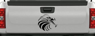 Tribal Eagle Patriotic Car or Truck Window Decal Sticker (Black)