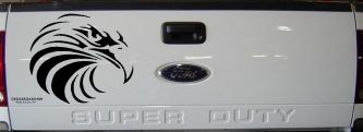 Tribal Eagle Patriotic Car or Truck Window Decal Sticker (Black)