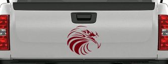 Tribal Eagle Patriotic Car or Truck Window Vinyl Decal Sticker (Burgundy)