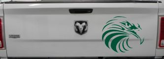 Tribal Eagle Patriotic Car or Truck Window Decal Sticker (Dark Green)