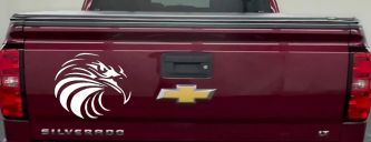 Tribal Eagle Patriotic Car or Truck Window Decal Sticker (White)