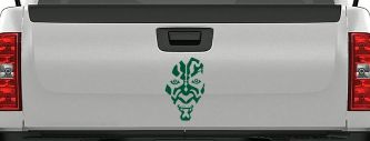 Darth Maul Face Car or Truck Window Vinyl Decal Sticker (Dark Green)