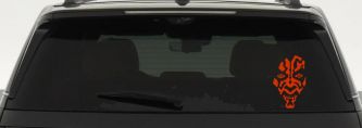 Darth Maul Face Car or Truck Window Decal Sticker (Orange Red)